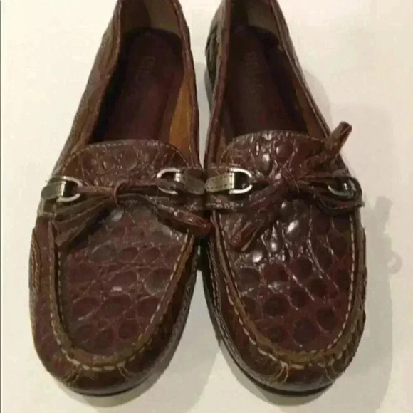 Unisa Brown Flats 9 Leather Loafer Tortoise Print - Picture 2 of 8